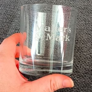 MAKERS MARK Etched Bourbon Whiskey glass ONLY 1- 3.5" High x 3" Wide at Top